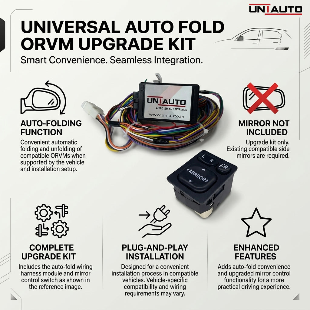 Auto Fold ORVM or Mirror Upgrade kit for Suzuki old Brezza | Install Auto fold ORVM into Base and mid models