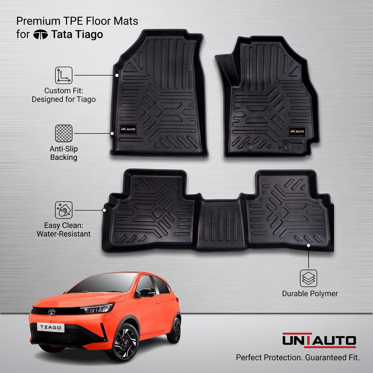 GFX Style Uniauto Tru Fit mats for TATA Tiago 2026 onwards