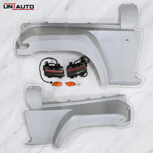 Wrangler-Style Metal Fenders with Led Indicators for Mahindra Thar 2020 onwards | Bolt on Design, No need of Fabrication.