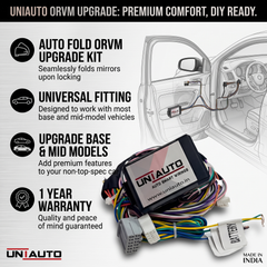 Auto Fold ORVM or Mirror Upgrade kit Universal Fitting | Install Auto fold ORVM into Base and mid models | 1 year warranty