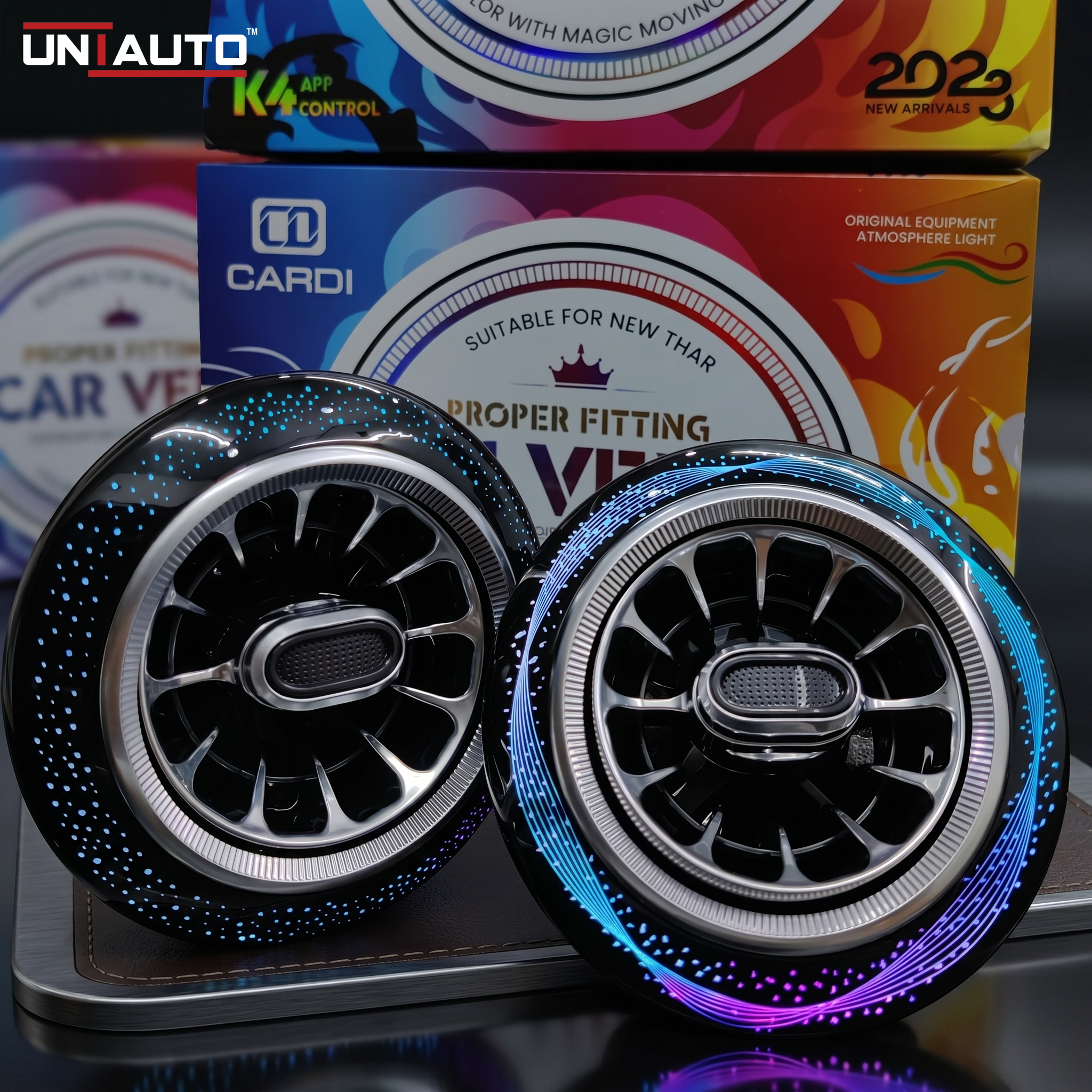 Cardi Ambient Smart LED AC Vent Kit for Thar & Thar Roxx, 8-in-1 Atmosphere Lamp K4 Plus with App Control