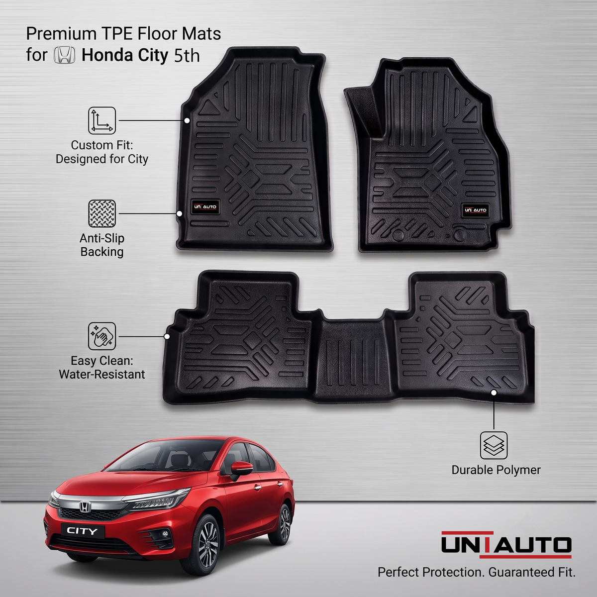 GFX Style Uniauto Tru Fit mats  for Honda City 5th Generation