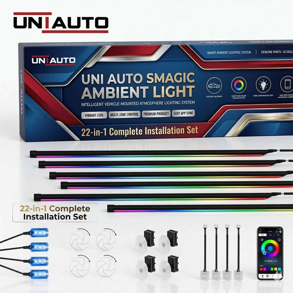 Uniauto Magic Colour Smart Universal Ambient Light – Multi-Color RGB Interior Lighting Kit for All Cars