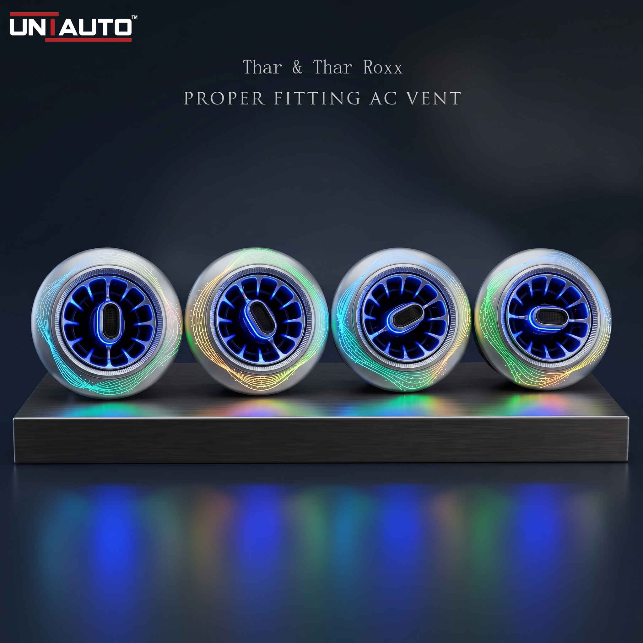 Cardi Ambient Smart LED AC Vent Kit for Thar & Thar Roxx, 8-in-1 Atmosphere Lamp K4 Plus with App Control