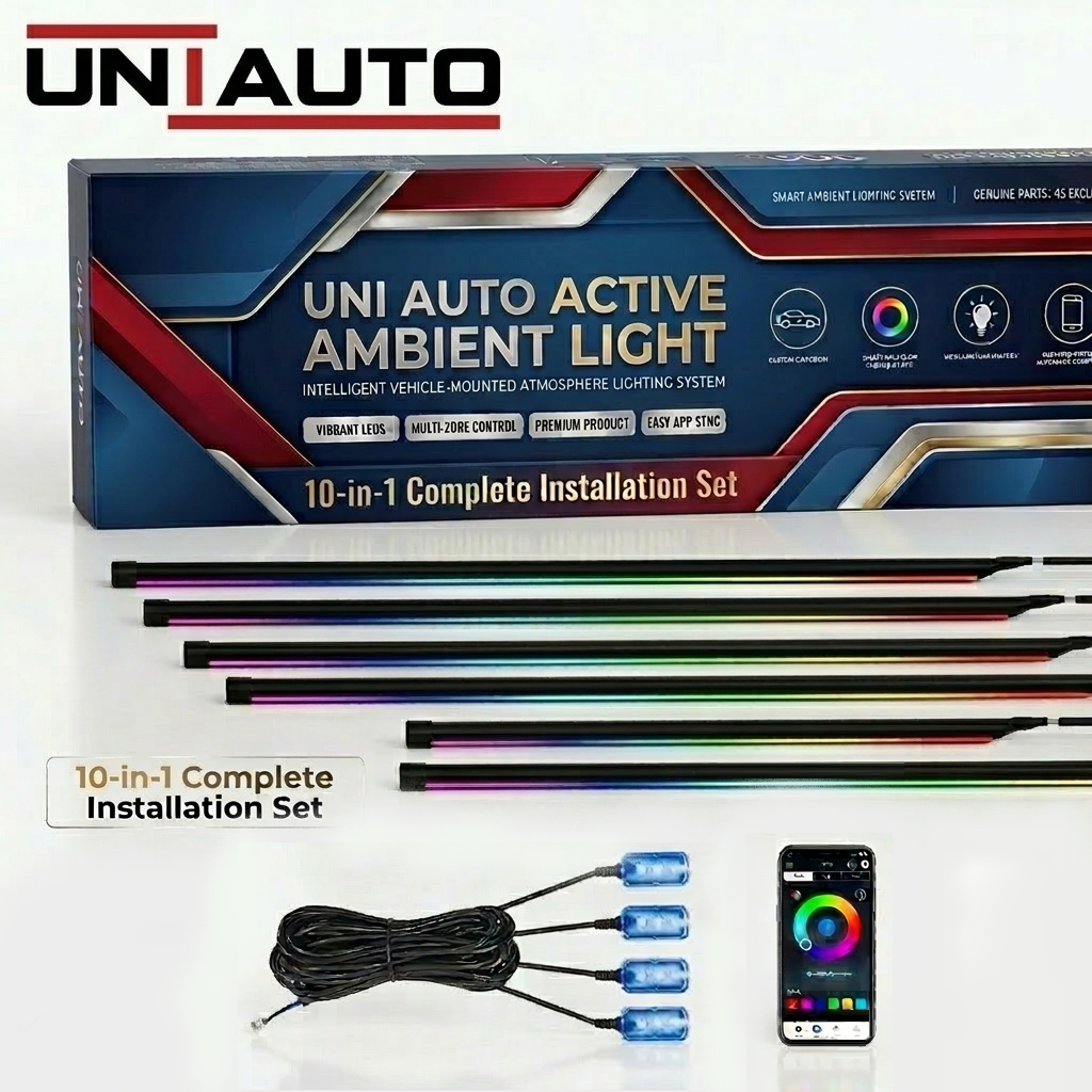 Uniauto Magic Colour Smart Universal Ambient Light – Multi-Color RGB Interior Lighting Kit for All Cars