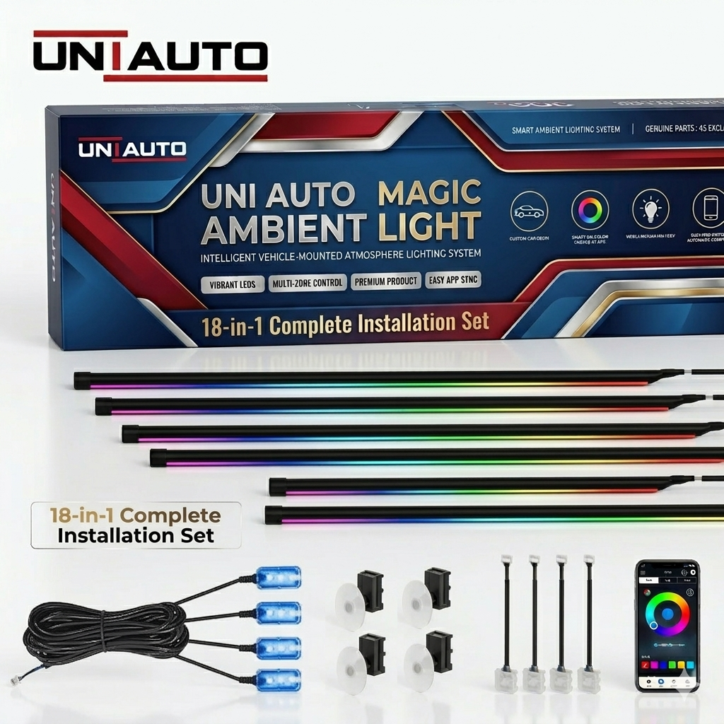 Uniauto Magic Colour Smart Universal Ambient Light – Multi-Color RGB Interior Lighting Kit for All Cars