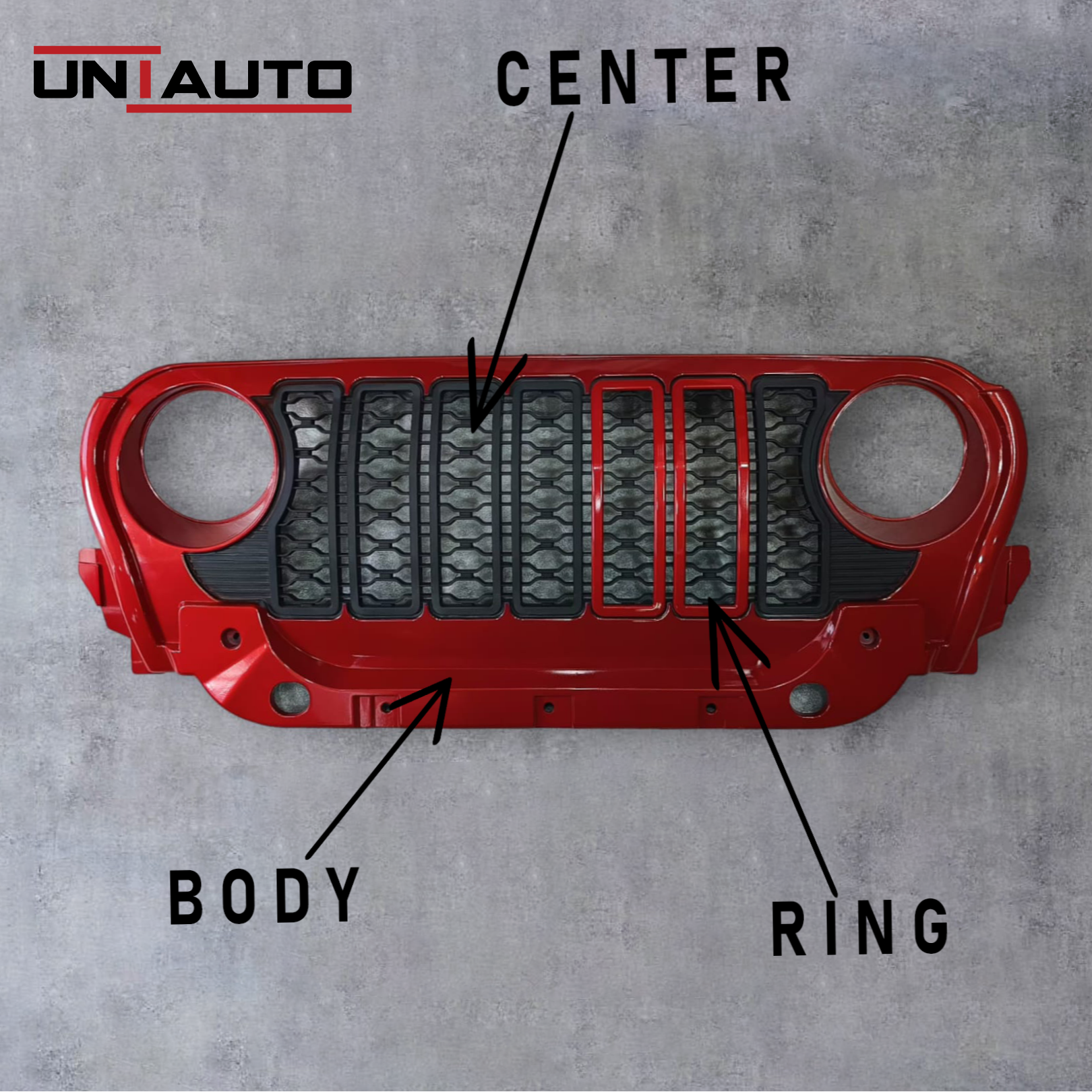 ABS Rubicon Style Front Grille for Mahindra Thar ROXX | Premium Aggressive Jeep-Inspired Design