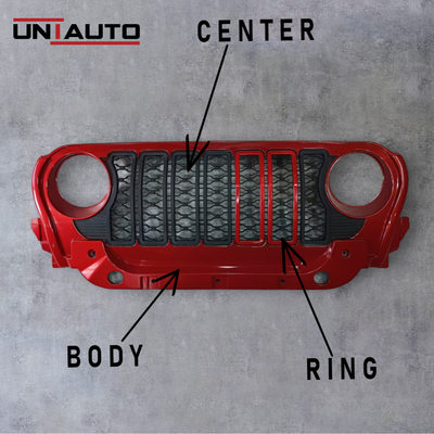 ABS Rubicon Style Front Grille for Mahindra Thar 2020-Onwards | Premium Aggressive Jeep-Inspired Design