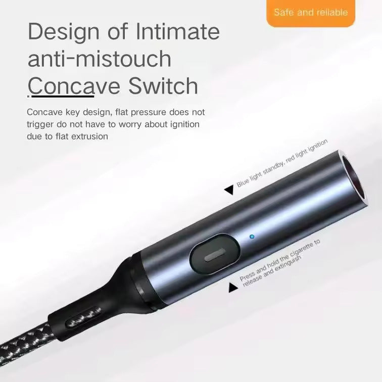 HyperLink 3 in 1 USB Data Cable with a C-Type Port, Lightning Port and Cigarette Lighter | 120W Compatible | Threaded Cable |