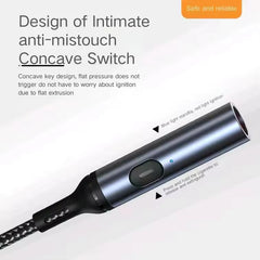 HyperLink 3 in 1 USB Data Cable with a C-Type Port, Lightning Port and Cigarette Lighter | 120W Compatible | Threaded Cable |