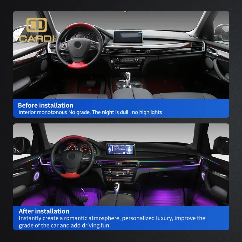 Cardi K4 6in1 Interior Ambient Lighting with App and Remote control (2pcs dashboard, 4pcs door trims) - Uniauto