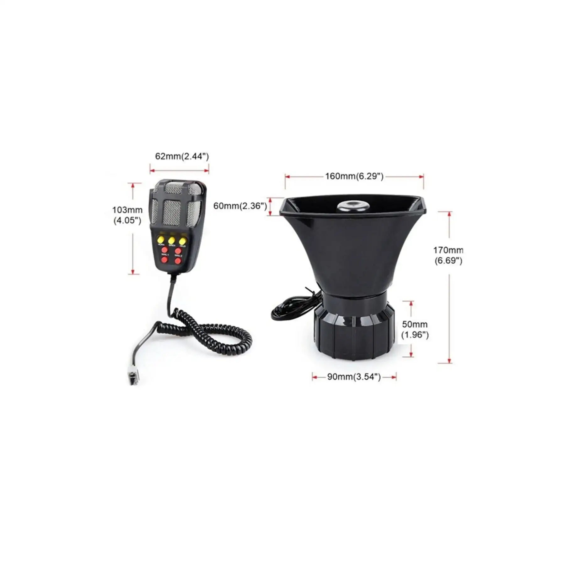 12V Car Horn Siren | 5 Tone Car Speaker with mic