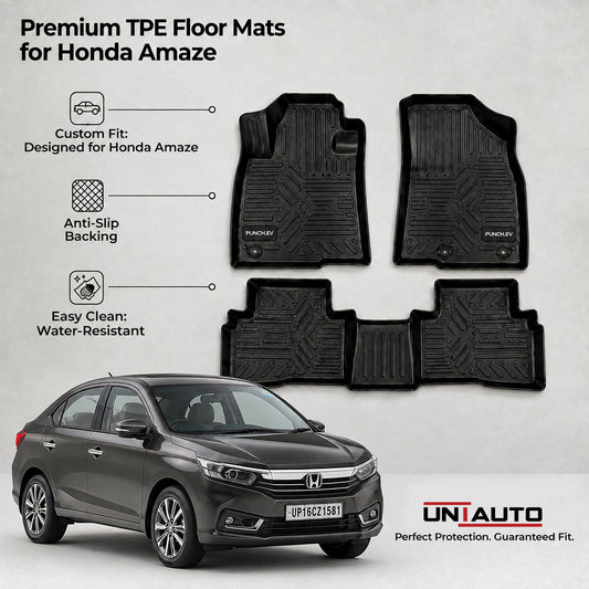 GFX Style Uniauto Tru Fit mats  for Honda Amaze 2018 to 2024