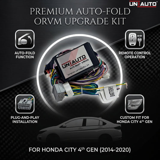 Auto Fold ORVM or Mirror Upgrade kit for Honda City 4th Generation | Install Auto fold ORVM into Base and mid models