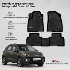 فرشات أرضية GFX Style Uniauto Tru Fit لسيارة هيونداي جراند i10 نيوس