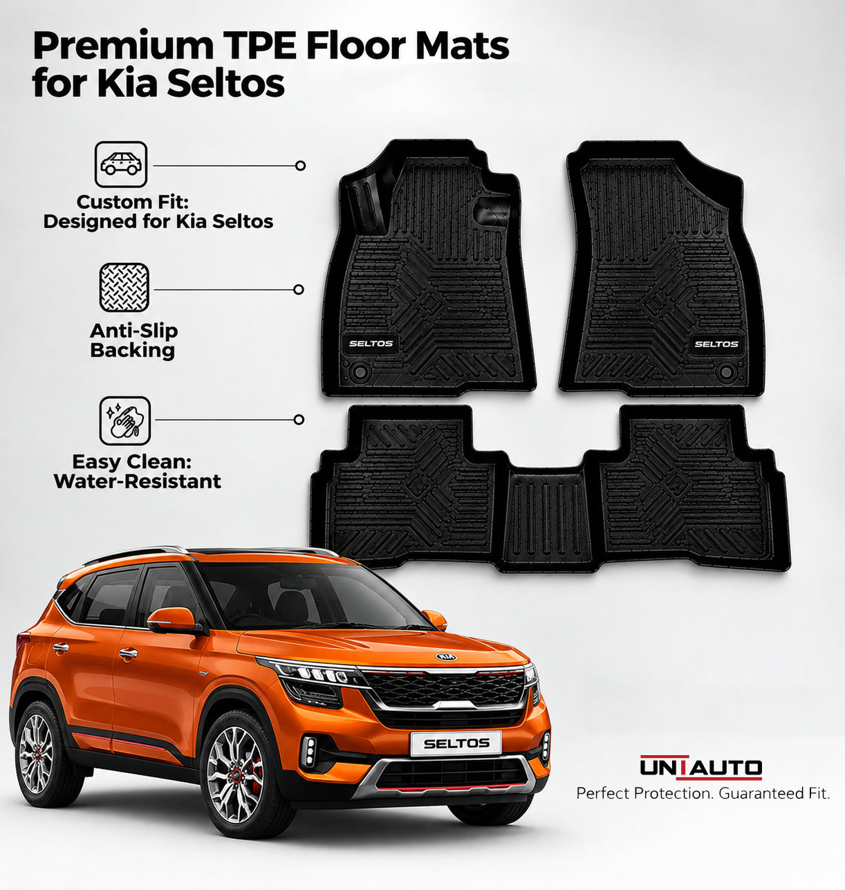 GFX Style Uniauto Tru Fit mats  for Kia Seltos 2019 onwards