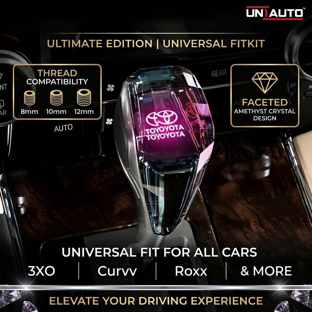 LED Gear Knob - Crystal | 8mm, 10mm, and 12mm Threads | For all Cars including 3XO, Curvv, Roxx and More