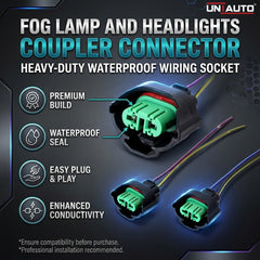 Fog Lamp and Headlights Coupler Connector – Heavy Duty Waterproof Wiring Socket for Car Fog Lights  and Headlights