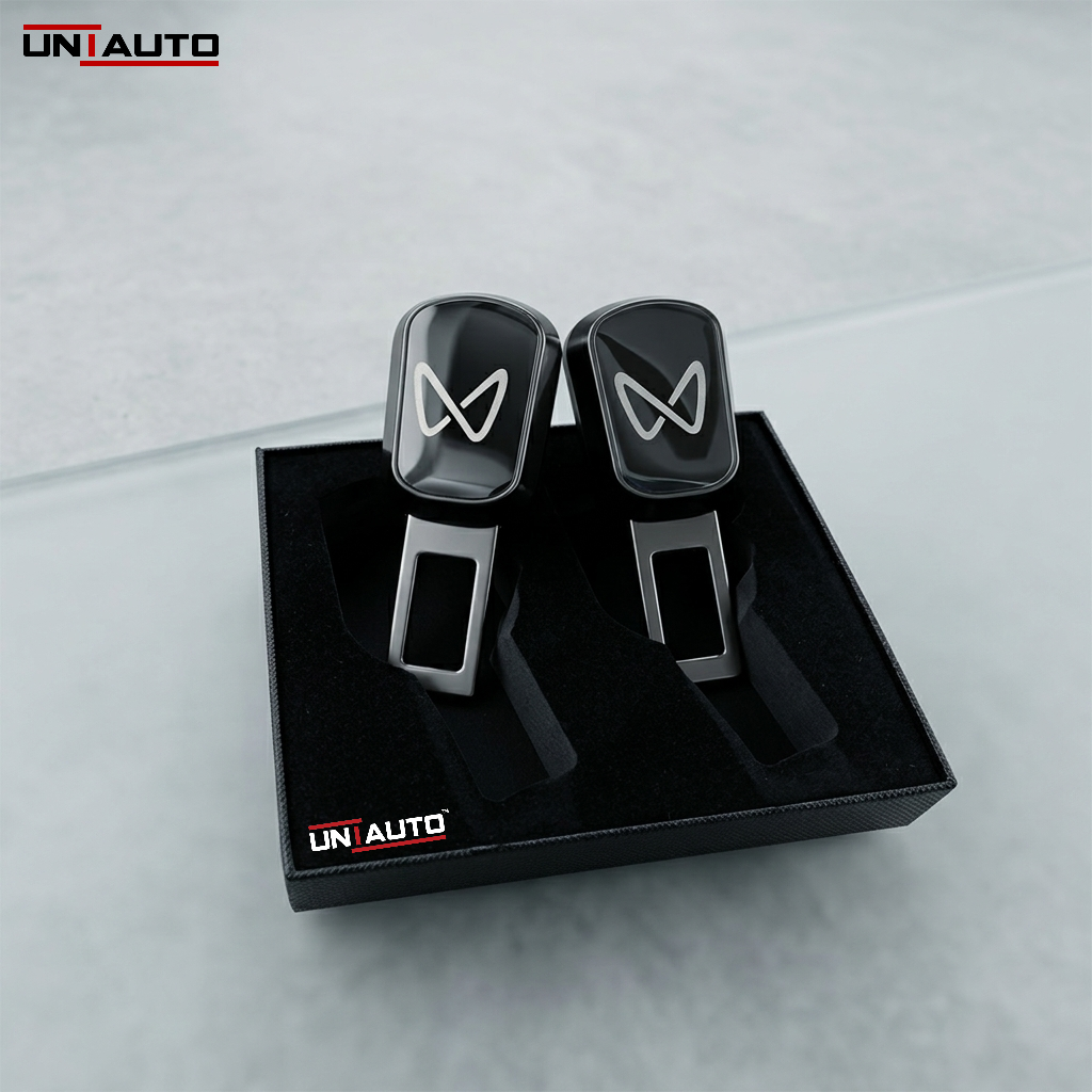 Uniauto 2 in 1 Premium Alarm Stopper and Belt Holder for Mahindra BE6, XEV9E, XEV9S | Black | Seat Belt Buckle