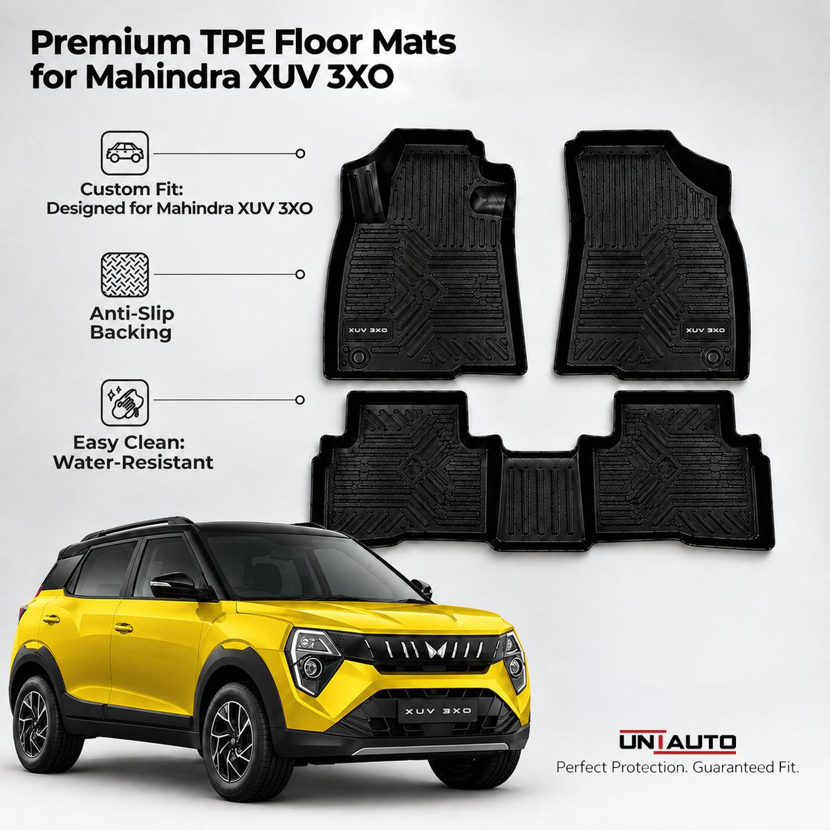 GFX Style Uniauto Tru Fit mats for Mahindra XUV3XO 2024 onwards