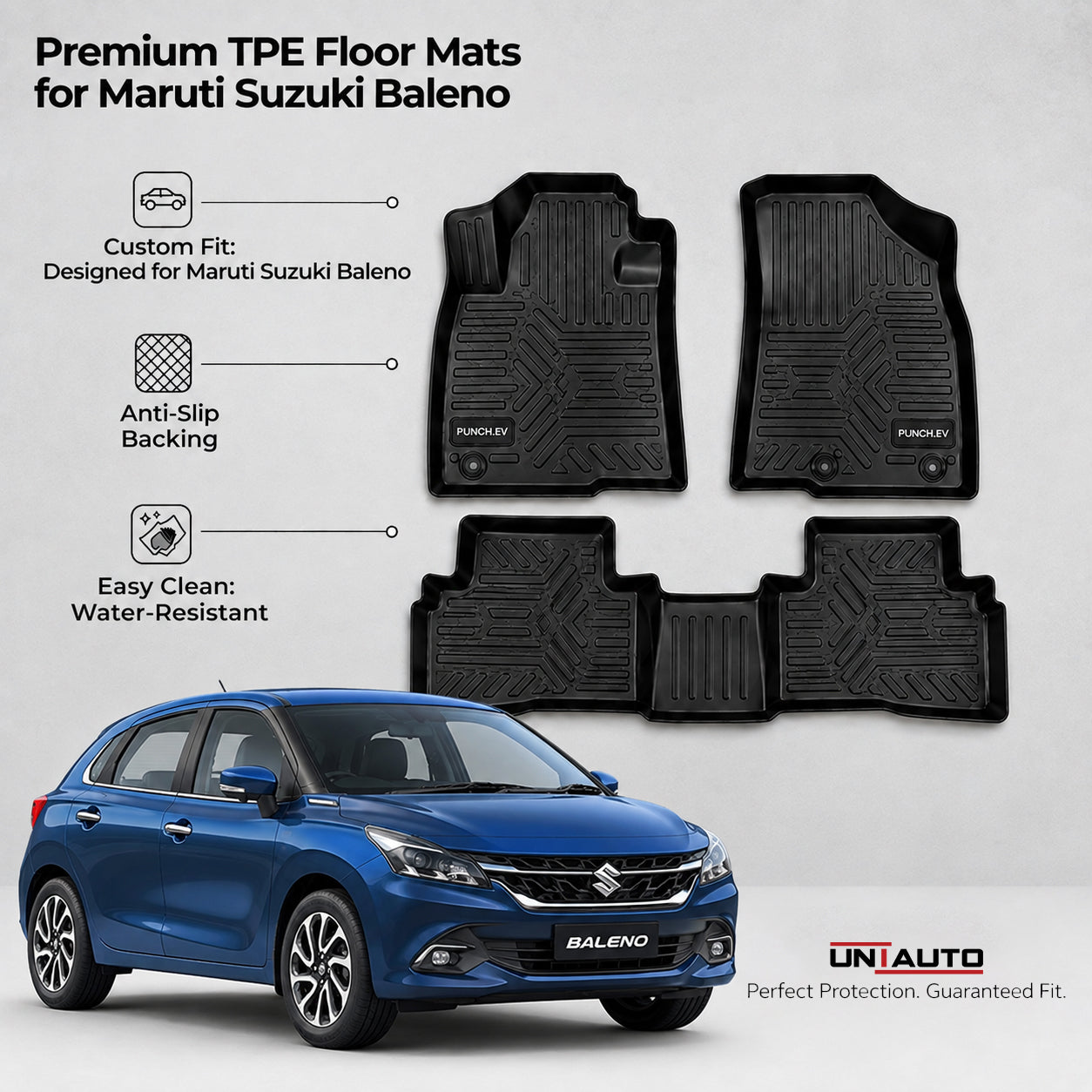 GFX Style Uniauto Tru Fit mats for Maruti Suzuki Baleno 2022 onwards