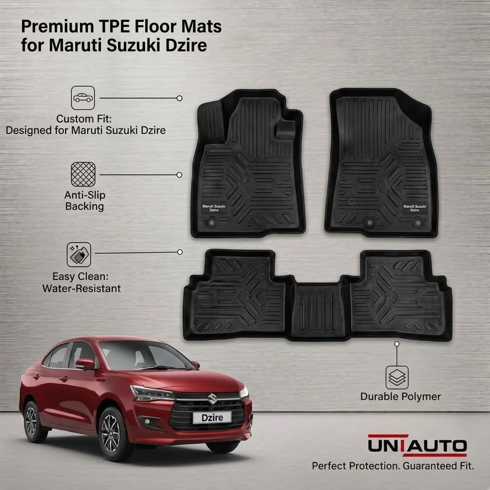 GFX Style Uniauto Tru Fit mats for Maruti Suzuki Dzire 2024 onwards