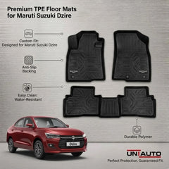 GFX Style Uniauto Tru Fit mats for Maruti Suzuki Dzire 2024 onwards