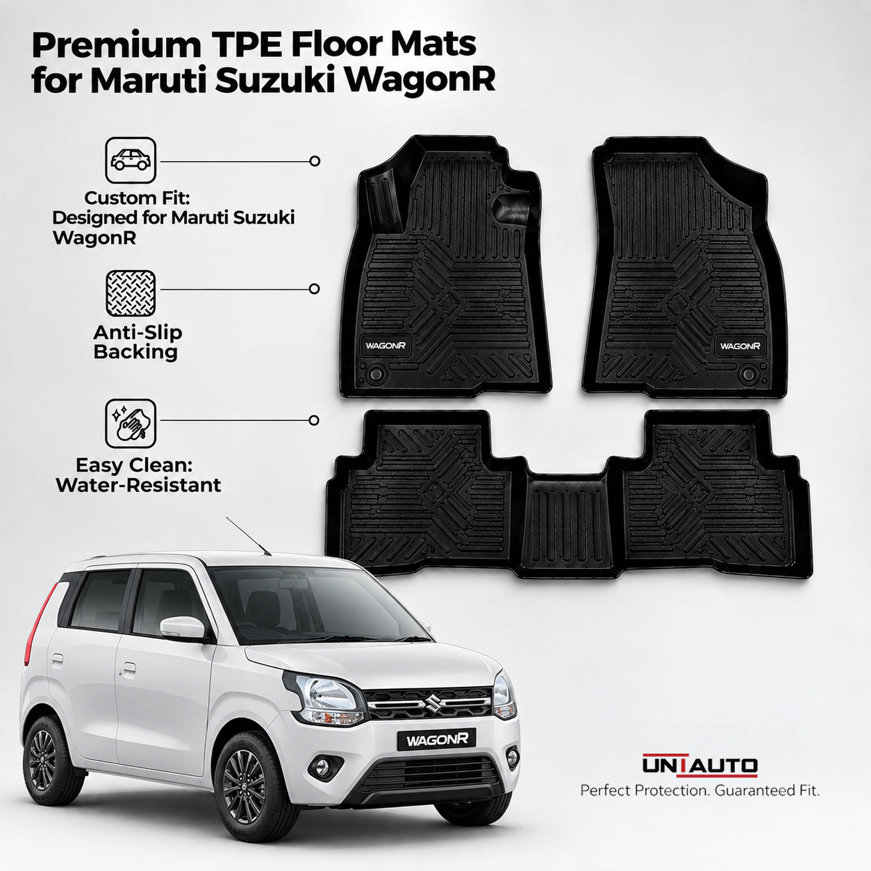 GFX Style Uniauto Tru Fit mats for Maruti Suzuki WagonR 2019 onwards
