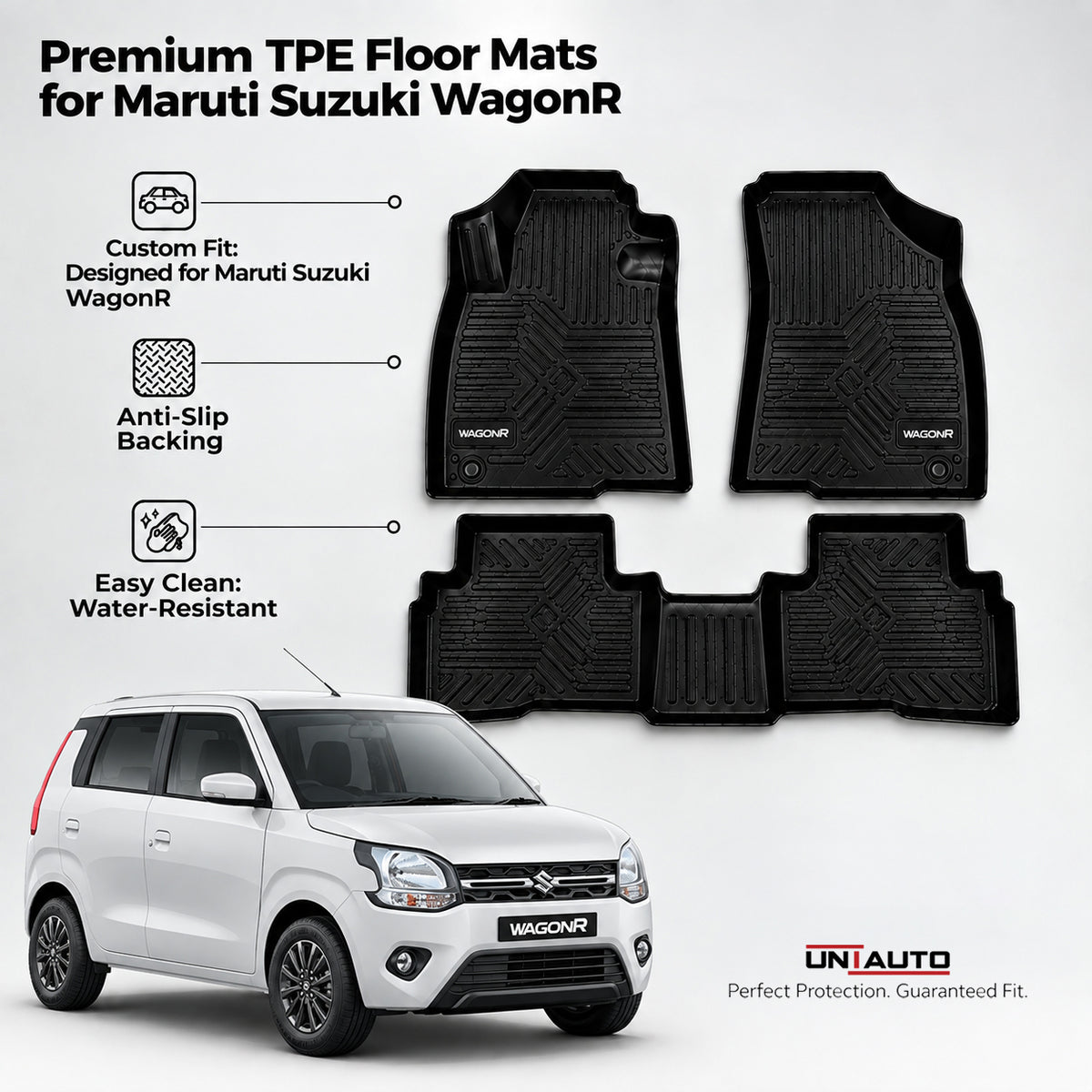 GFX Style Uniauto Tru Fit mats for Maruti Suzuki WagonR 2019 onwards