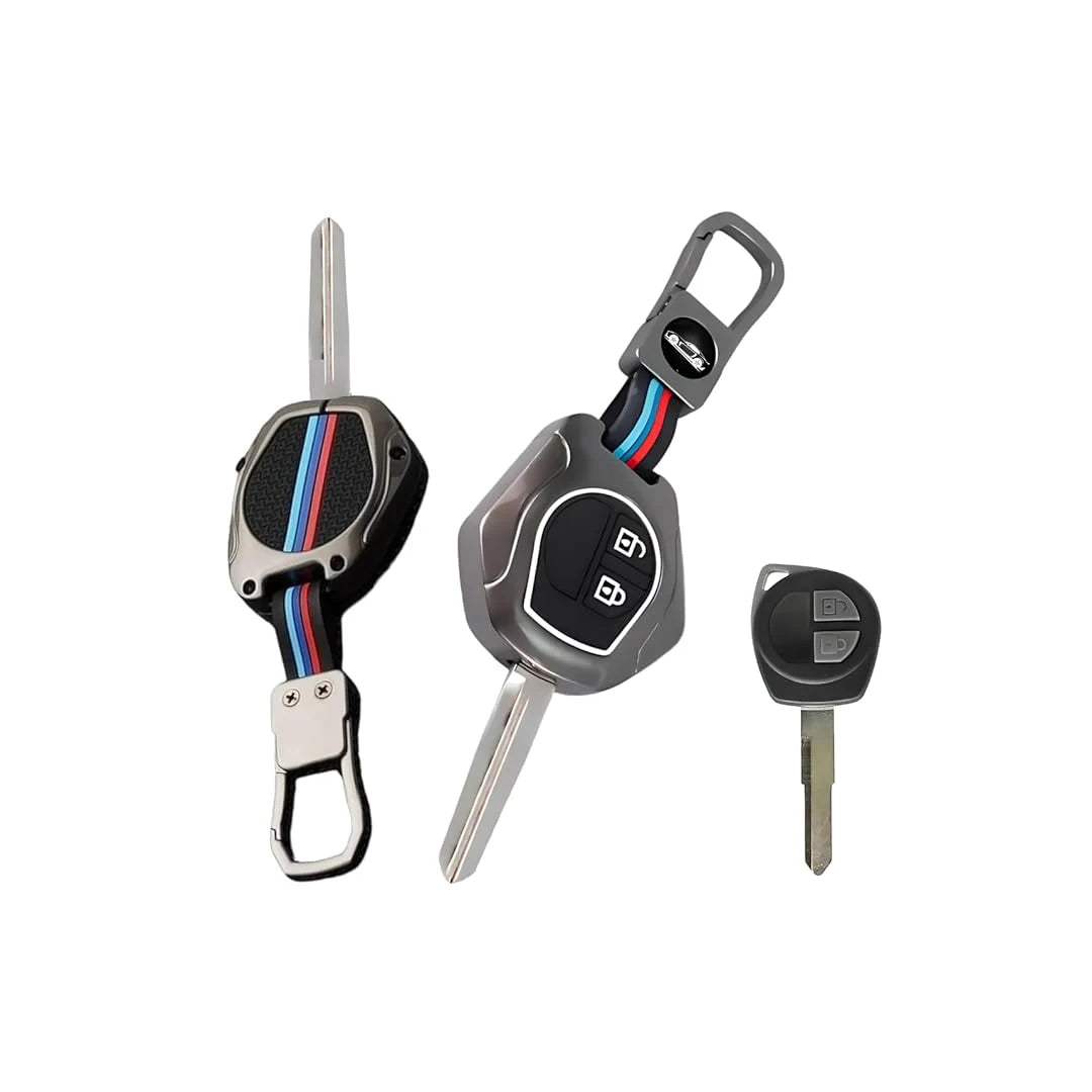 Metal Key Cover for Suzuki Grand Vitara, Brezza, Baleno, Swift, Fronx, XL6, Jimny, Ciaz, Dzire, Ertiga.