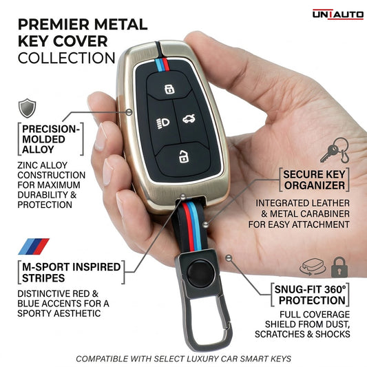 Metal Key Cover for TATA Nexon, Harrier, Safari, Altroz, Tigor, EV Electric, EV Max, Punch, Tiago