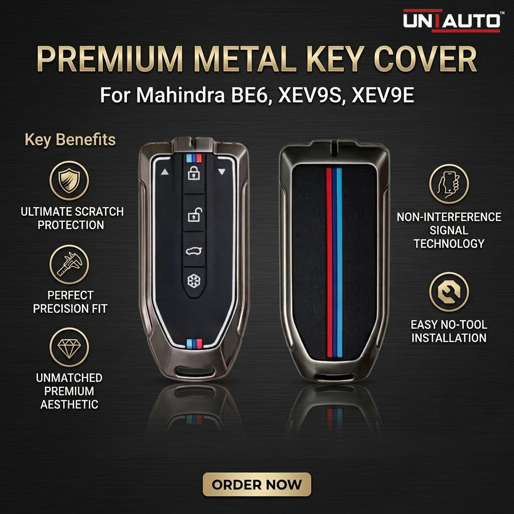 Metal Key Cover for Mahindra BE6, XEV9S, XEV9E | Zinc Alloy (Pack of 2)