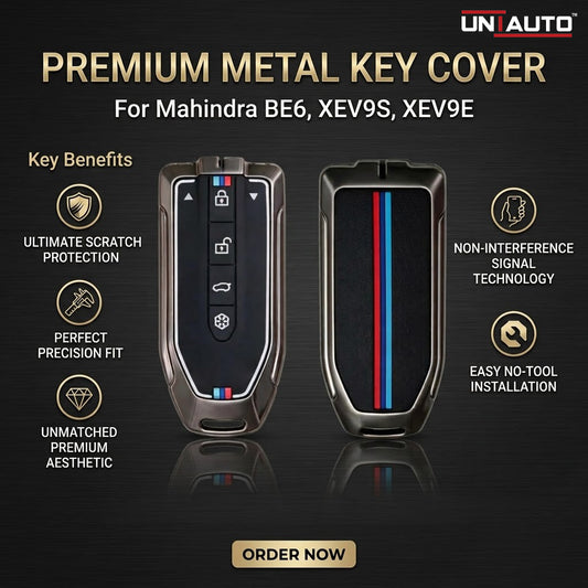 Metal Key Cover for Mahindra BE6, XEV9S, XEV9E | Zinc Alloy (Pack of 2)