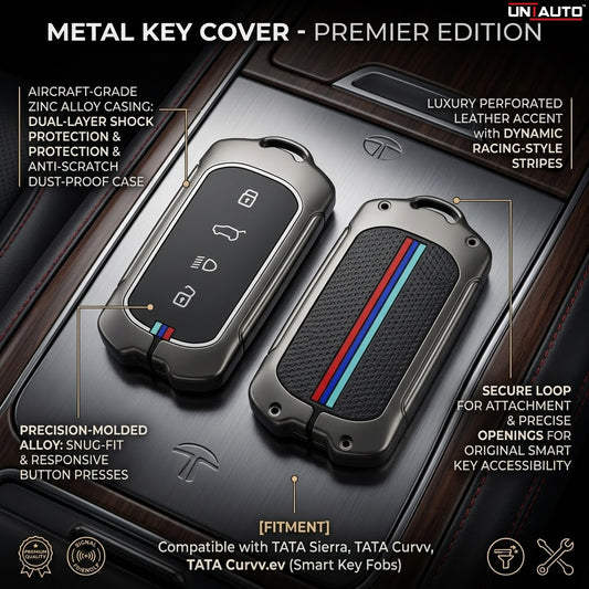 Metal Key Cover for TATA Sierra, Curvv and Curvv ev