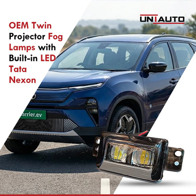 OEM Type Twin Projector Fog Lamp pair with Built In LED | Plug and Play | for TATA Nexon, Nexon EV, Punch, Punch EV, Harrier, Harrier EV, Safari, Altroz, Curvv & Curvv EV