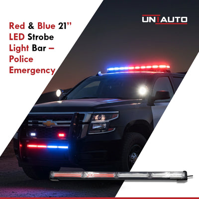 Red and Blue 21 Inch LED Strobe Light Flasher Bar Light | Police Emergency Warning Flasher Strobe Light
