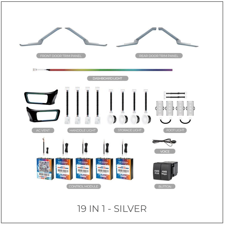 Cardi Ambient Smart LED Specific fit Kit for Toyota Innova Hycross with App Control