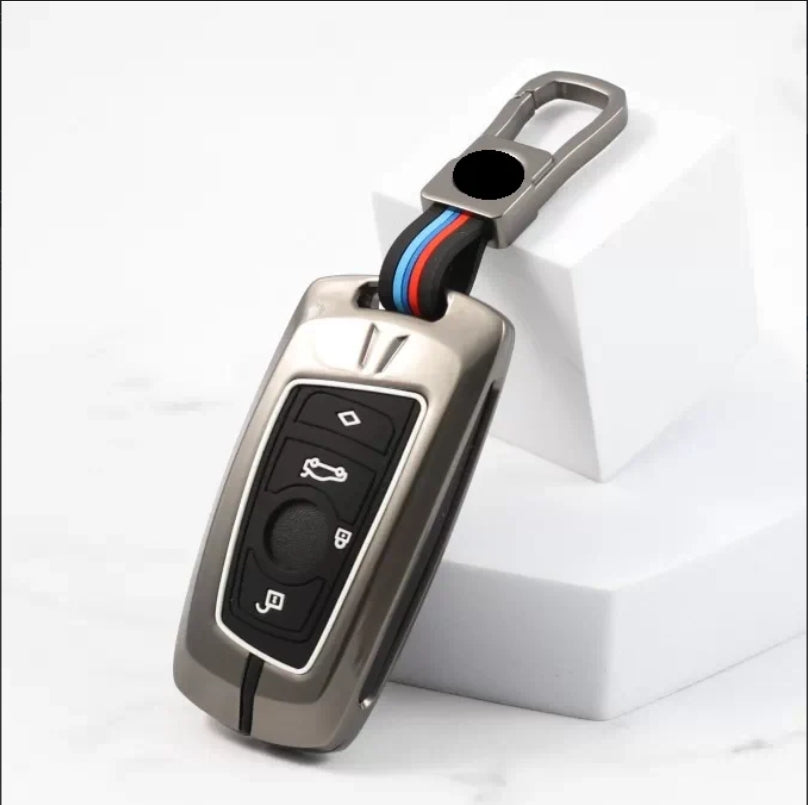 Metal Key Cover for B.M.W X1, X3, X6, X5, 3 Series, 5 Series, 6 Series, 7 Series, GT Series, M, X Series, 3 Button Blade Smart Key (4 Button)