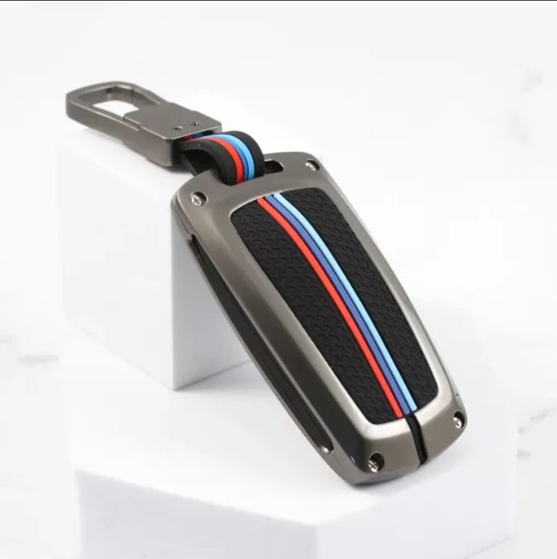 Metal Key Cover for B.M.W X1, X3, X6, X5, 3 Series, 5 Series, 6 Series, 7 Series, GT Series, M, X Series, 3 Button Blade Smart Key (4 Button)