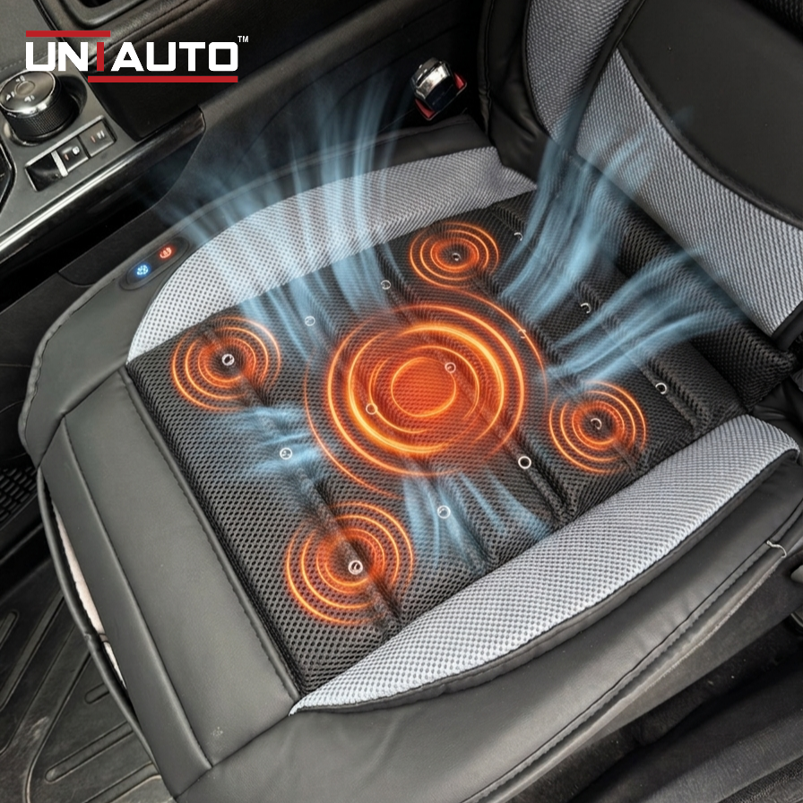 Universal Car Seat Ventilation & Massage Cushion with Cooling Fan | 12V Seat Cooler for All Cars & SUVs