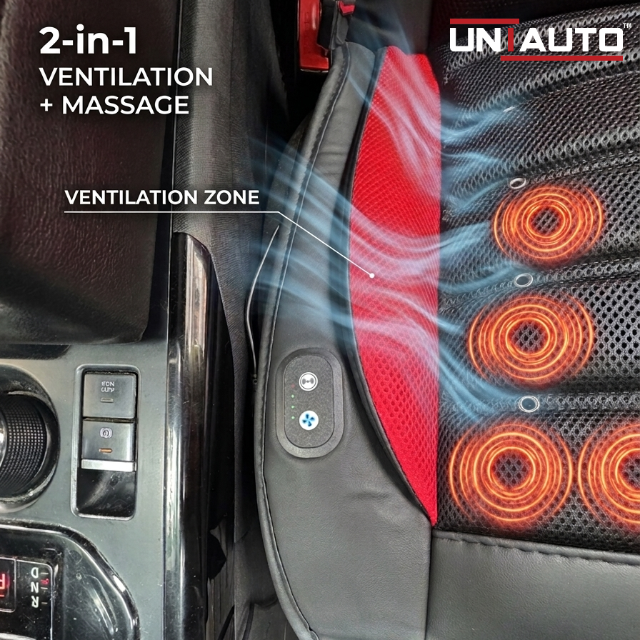 Universal Car Seat Ventilation & Massage Cushion with Cooling Fan | 12V Seat Cooler for All Cars & SUVs