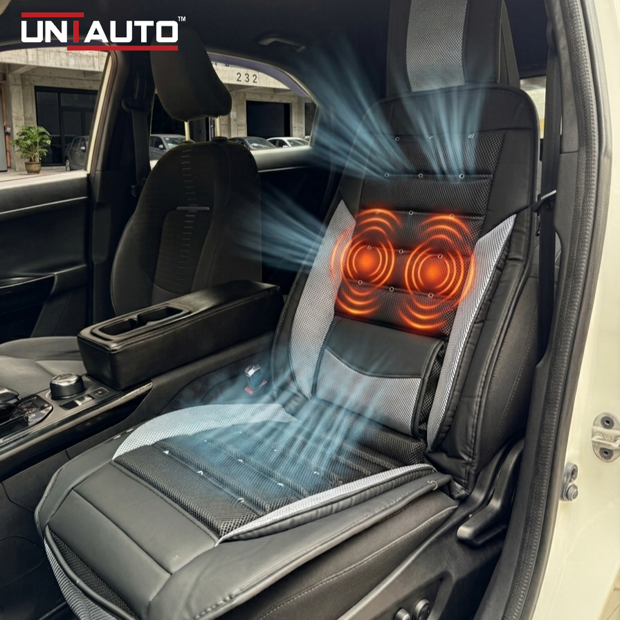 Universal Car Seat Ventilation & Massage Cushion with Cooling Fan | 12V Seat Cooler for All Cars & SUVs
