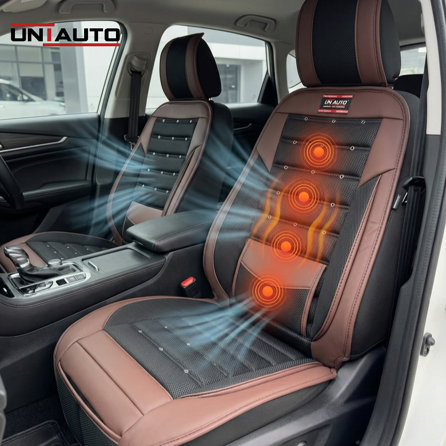 Universal Car Seat Ventilation & Massage Cushion with Cooling Fan | 12V Seat Cooler for All Cars & SUVs