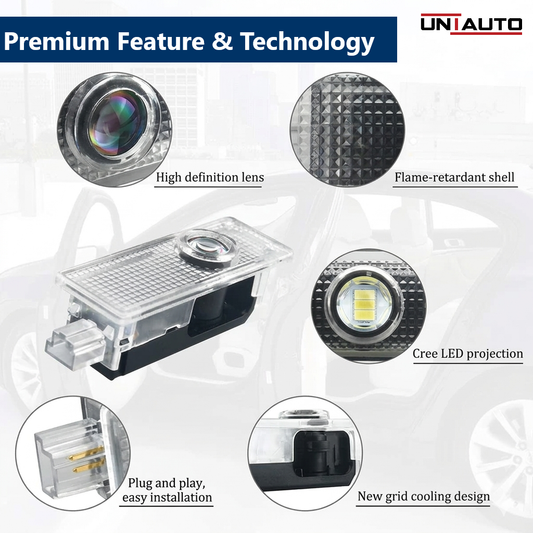 Shadow Light For Car | Plug N+ Play |Shadow/Ghost Light Projector for Car Door | Pack of 2