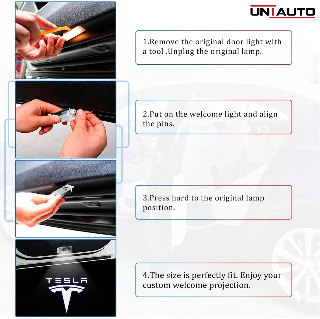 Shadow Light For Car | Plug N+ Play |Shadow/Ghost Light Projector for Car Door | Pack of 2