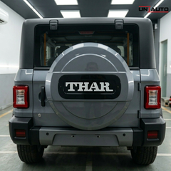 Uniauto LED Stepney Cover for Mahindra Thar | Premium Rear Wheel Cover with illuminated LOGO