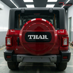 Uniauto LED Stepney Cover for Mahindra Thar | Premium Rear Wheel Cover with illuminated LOGO