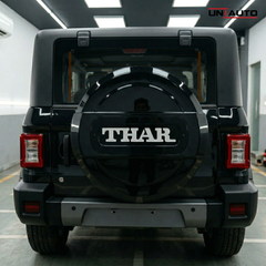 Uniauto LED Stepney Cover for Mahindra Thar | Premium Rear Wheel Cover with illuminated LOGO