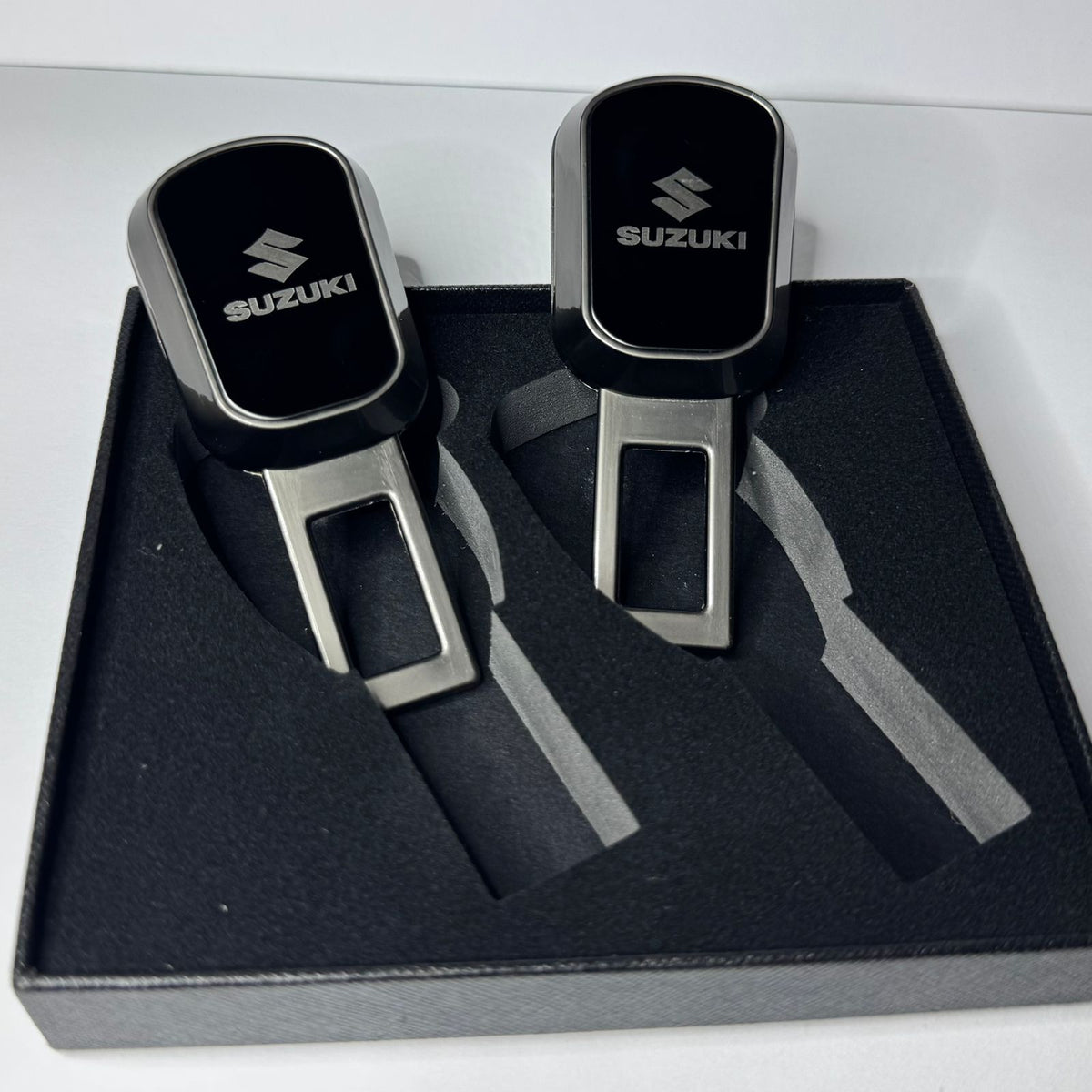 Uniauto 2 in 1 Premium Alarm Stopper and Belt Holder| Black | Seat Belt Buckle