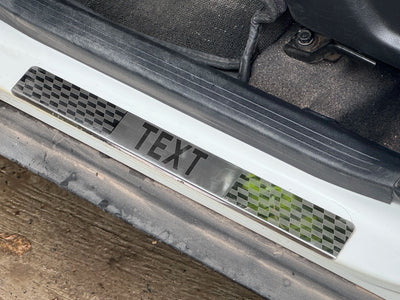 Door Sill Plates/Foot Steps Scuff Plate / Footstep Plate - Car Specific and Custom TEXT